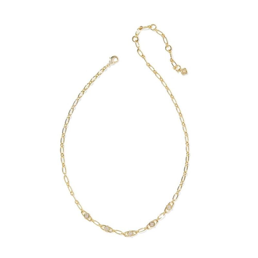 Kendra Scott - Belle Cubic Zirconia Chain Necklace - Gold - Picture 2 of 2